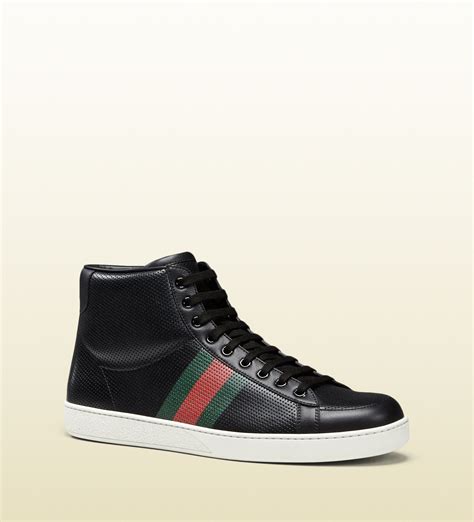 black gucci high top sneakers|authentic gucci sneakers for men.